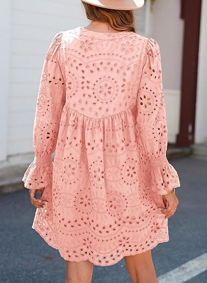 A Line Hollow Out Lace Ruffle Party Dresses (Buy 2 Free Shipping)
