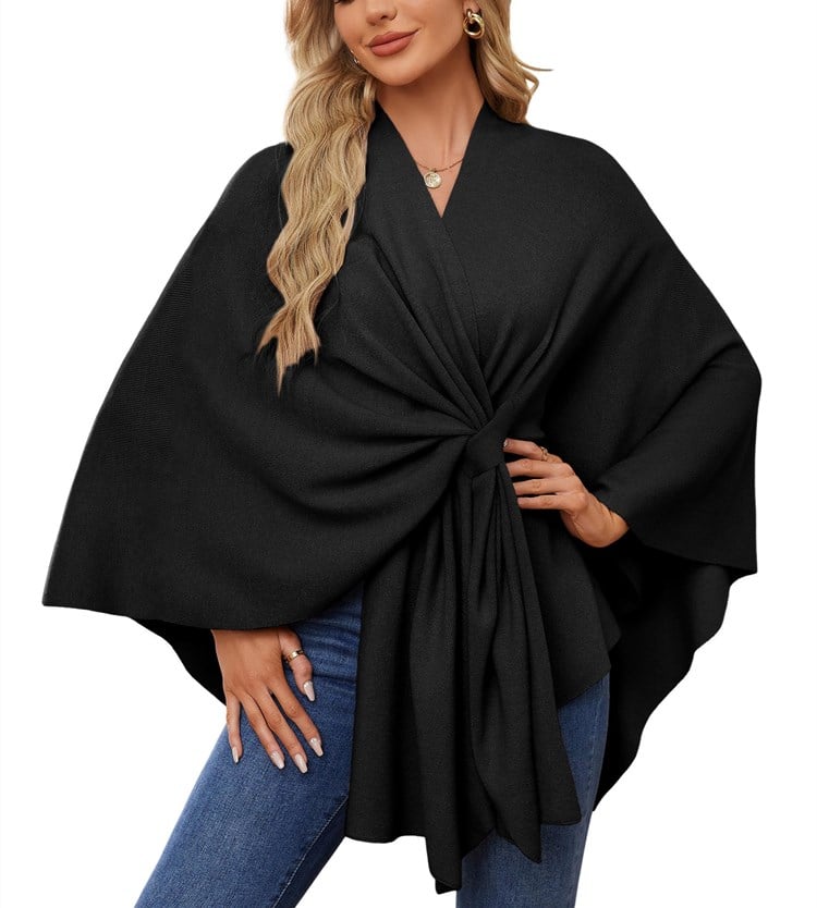 🔥LAST DAY SALE 57% OFF - Elegant Shawl Wraps Soft Open Front Poncho Sweater (30% cashmere)
