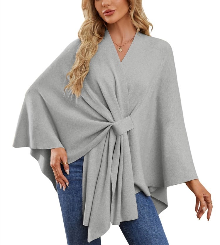 🔥LAST DAY SALE 57% OFF - Elegant Shawl Wraps Soft Open Front Poncho Sweater (30% cashmere)