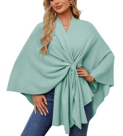 🔥LAST DAY SALE 57% OFF - Elegant Shawl Wraps Soft Open Front Poncho Sweater (30% cashmere)
