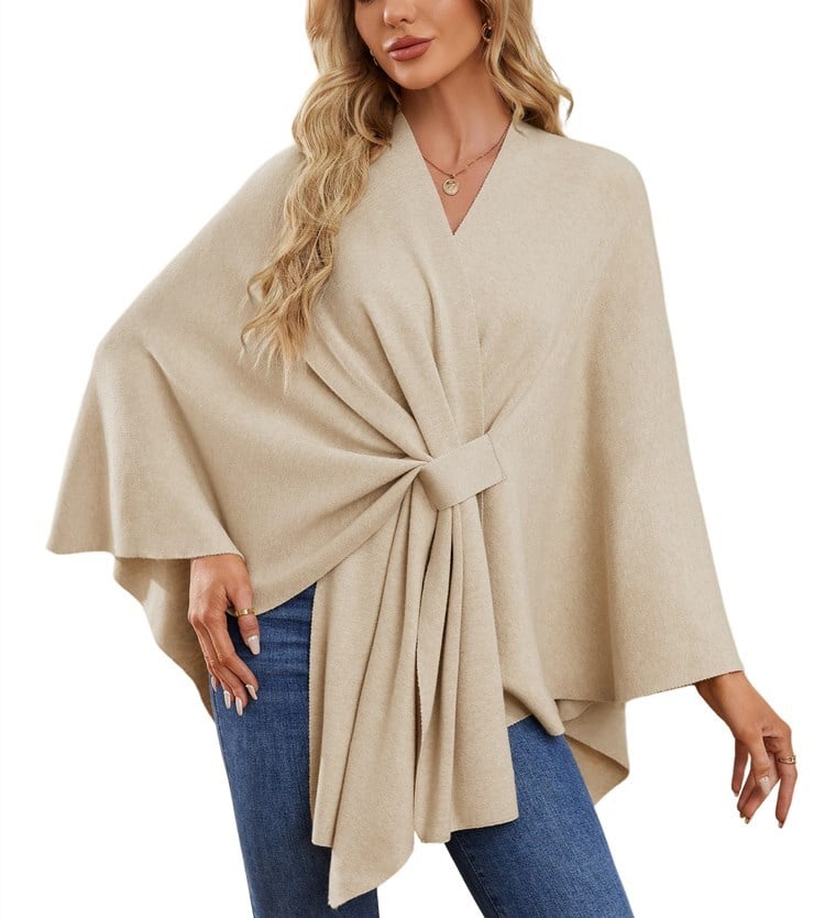 🔥LAST DAY SALE 57% OFF - Elegant Shawl Wraps Soft Open Front Poncho Sweater (30% cashmere)