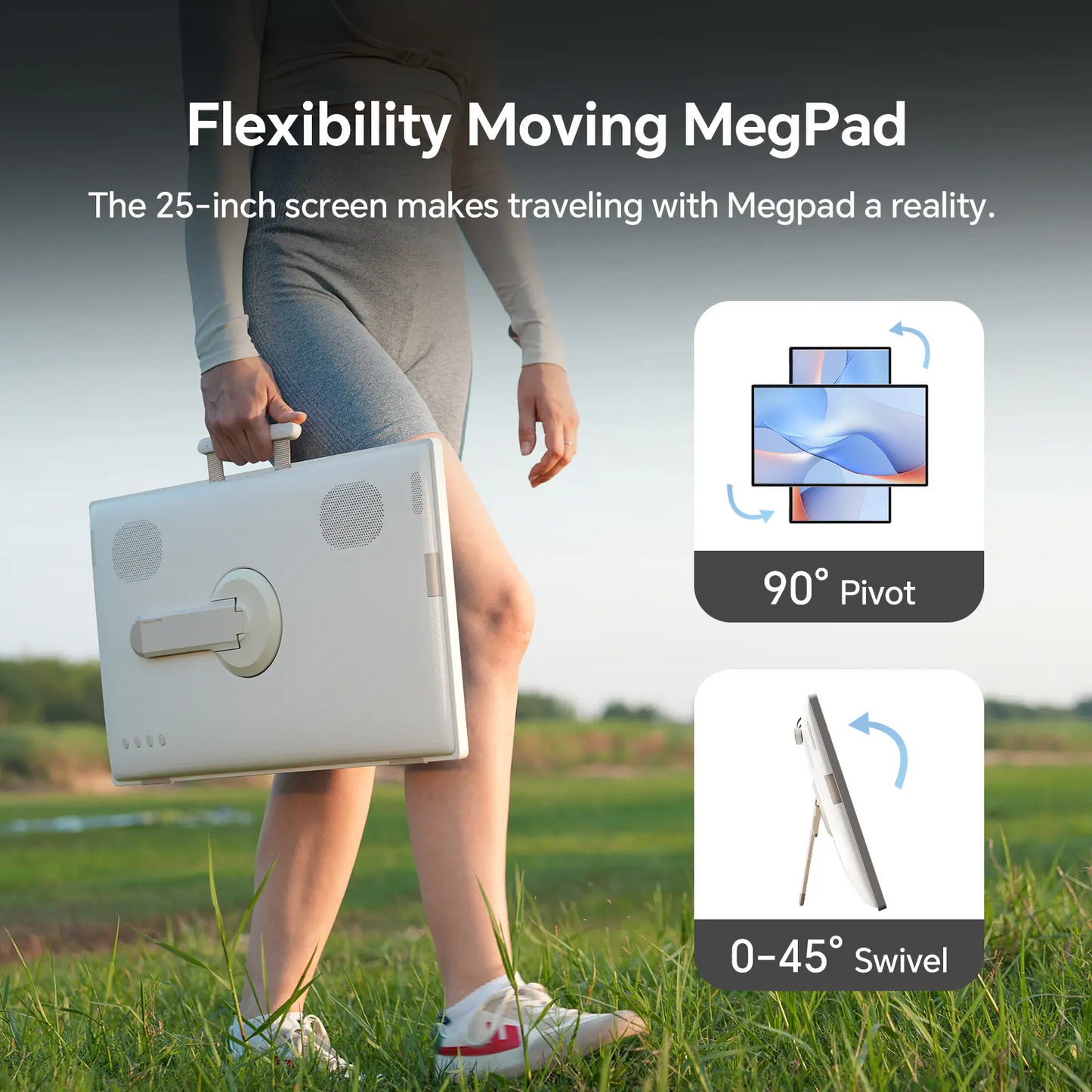 25'' 1080p MegPad A25Q5 Portable TV Touchscreen Monitor