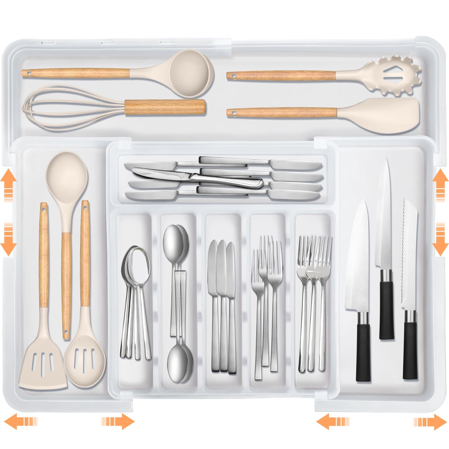 ⏰49% OFF✨Large Capacity Expandable Utensil Drawer Organizer
