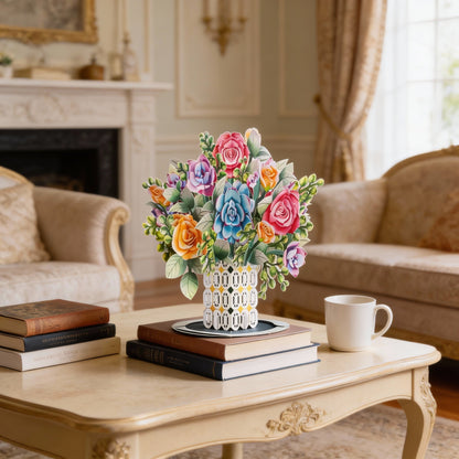 🏆50K+ SOLD! 🌼💌 Forever-Blooming 3D Flower Pop-Up Card– Personalized Love Message & Everlasting Bloom 🎁