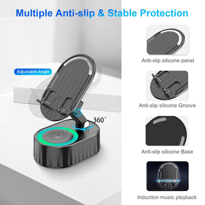 🔥2026 Upgraded Cell Phone Stand with Induction Speaker/Power Bank/Atmosphere Light