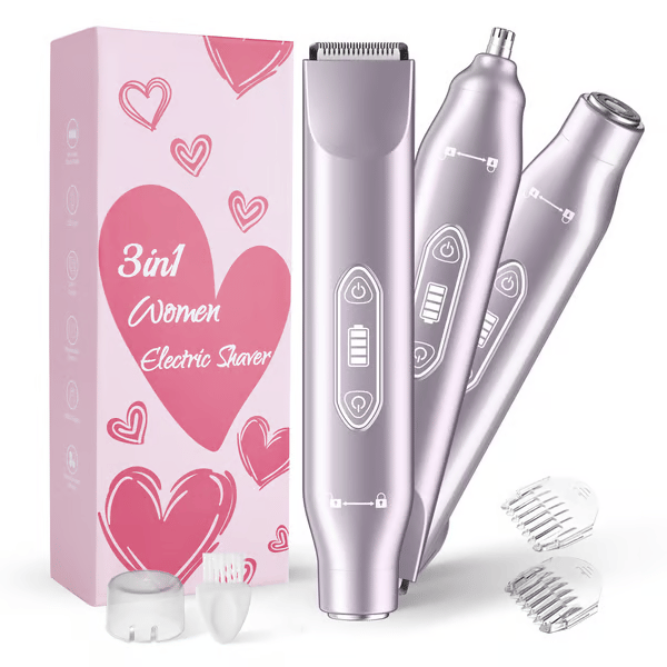 一页Electric Groin Hair Trimmer ,Nose Hair Trimmer, Dual Heads Waterproof Ball Pubic Shaver for Male and Female,Replaceable Ceramic Blade Heads, Wet/Dry Body Razor,Husband Gift