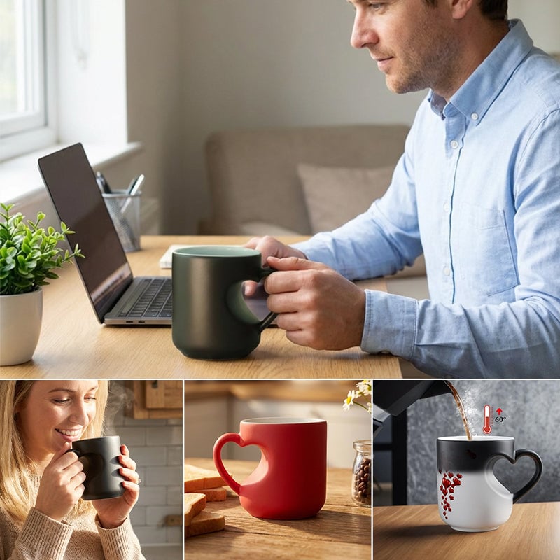 🔥Special Price $29.99 Only Today!!!❤️Heart-shaped Color-changing Ceramic Mug