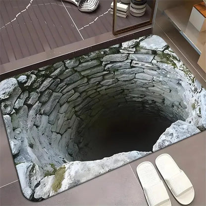 🔥Visual Illusion Endless Abyss Pattern HD Printed Non-Slip Doormat😃