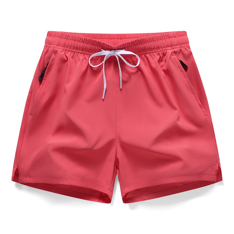 Men's Zipper Pocket Shorts, Regular Fit Casual Drawstring Waist Shorts