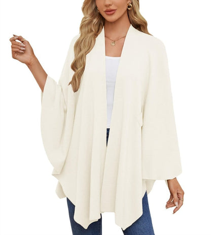 🔥LAST DAY SALE 57% OFF - Elegant Shawl Wraps Soft Open Front Poncho Sweater (30% cashmere)