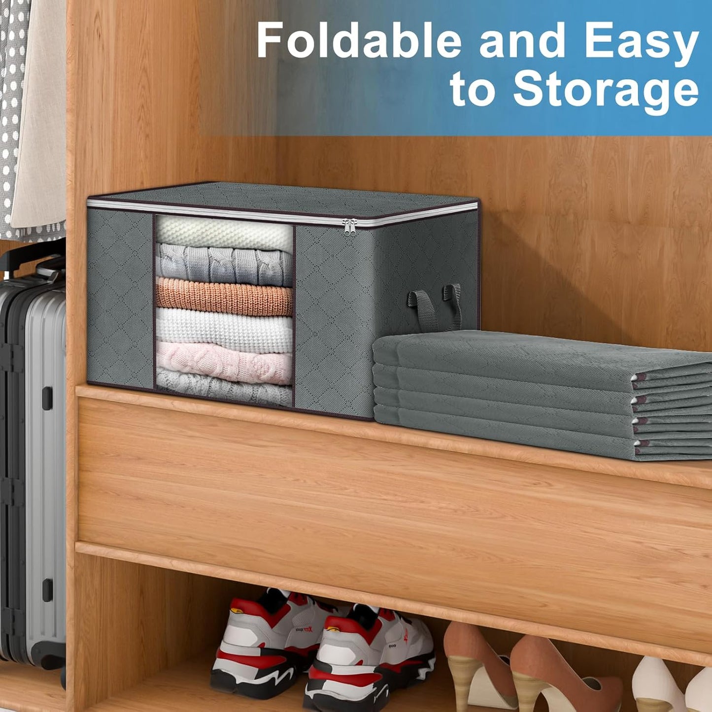 ⏰49% OFF✨4-Pack Foldable Clothes Storage Bags