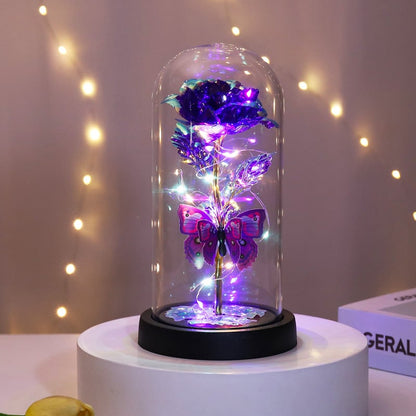 🔥Hot Sale 49%OFF - Eternal Butterfly Rose Glass Dome Display with LED Light Creative Gift