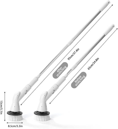 Electric Spin Scrubber – Cordless Power Scrubber with 6 Replaceable Brush Heads & Extendable Handle