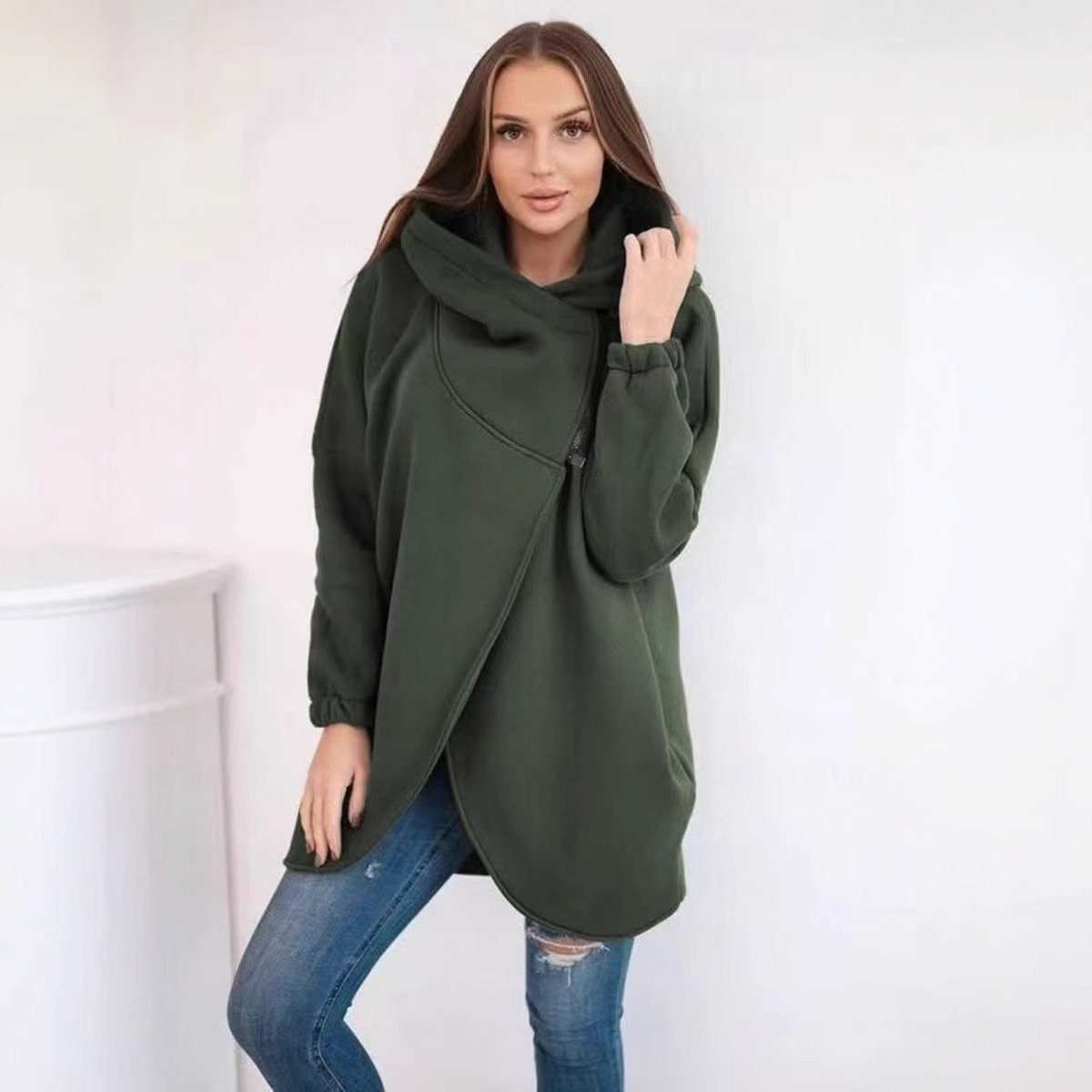 🔥Last Day 60% OFF - Women's Plus Size Hooded Sweatshirt, Half-zip Fashion Design💕 Buy 2 Free Shipping!