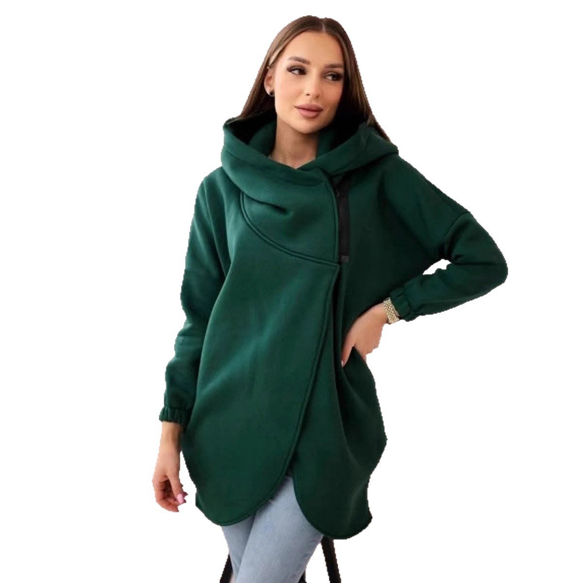 🔥Last Day 60% OFF - Women's Plus Size Hooded Sweatshirt, Half-zip Fashion Design💕 Buy 2 Free Shipping!