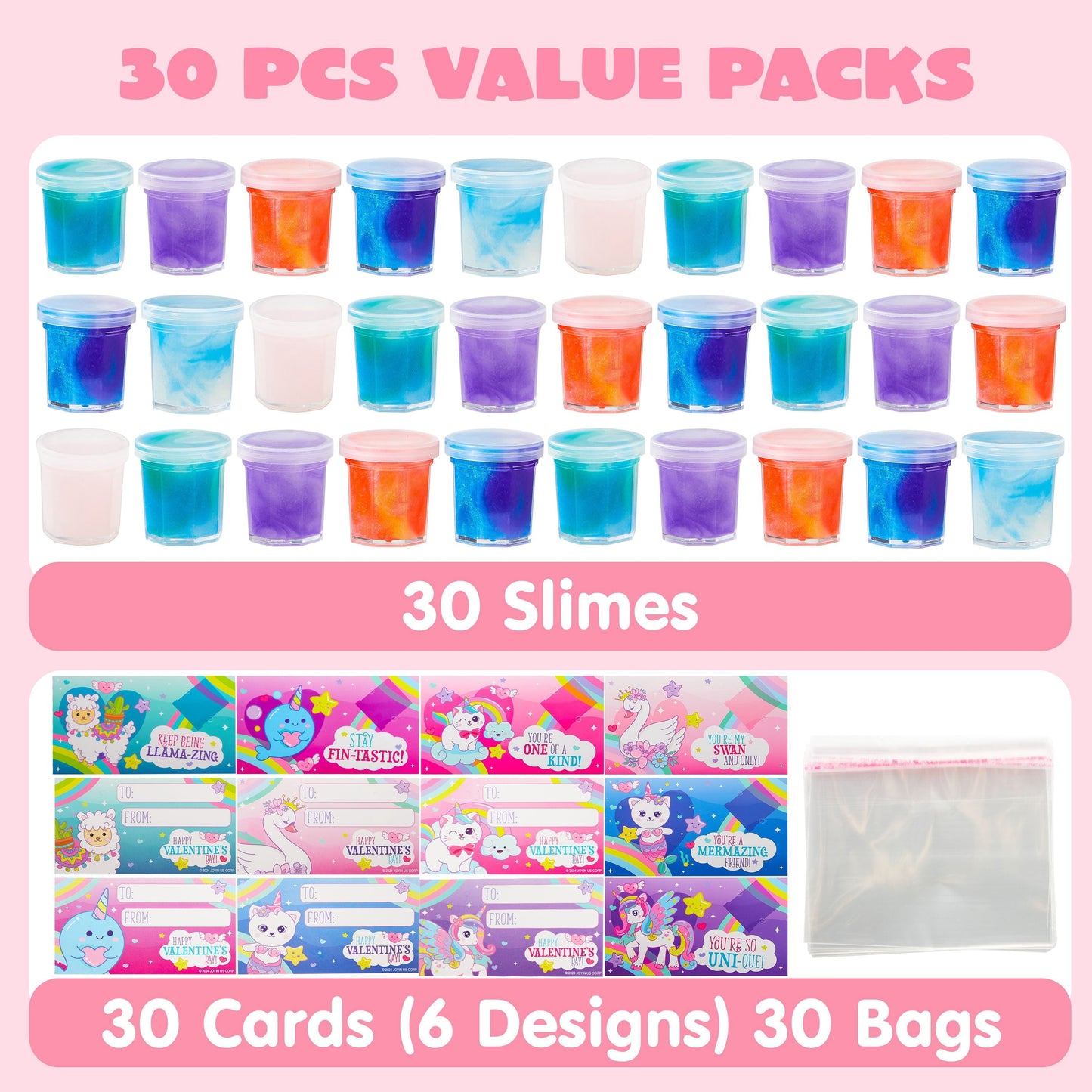 ⏰ Clearance ends in 24 hours! 💥 30 Packs Galaxy Slime With Cards for Kids