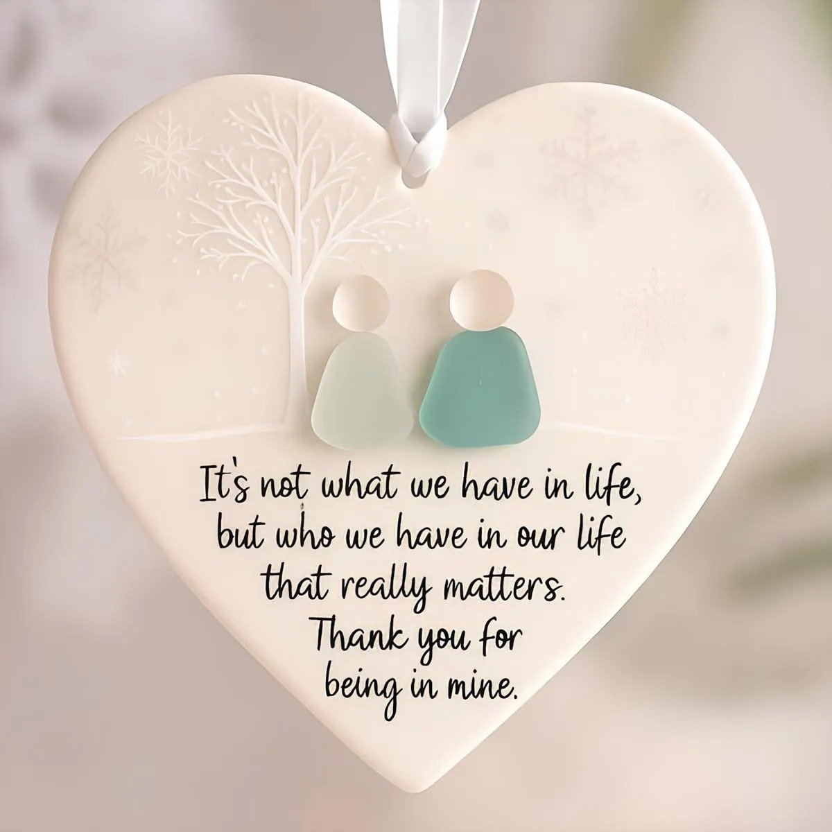 🌊Heart-Shaped Sea Glass Friendship Decor✨ Crafted by Hand💝🎁Perfect for Lovers, Family & Kids!