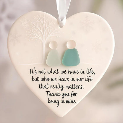 🌊Heart-Shaped Sea Glass Friendship Decor✨ Crafted by Hand💝🎁Perfect for Lovers, Family & Kids!