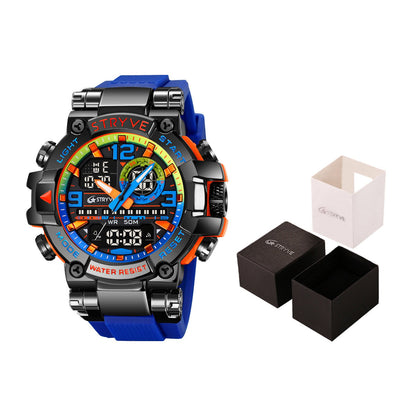 🔥Colourful Men's Digital Sports Waterproof Dual-Screen Electronic Watch