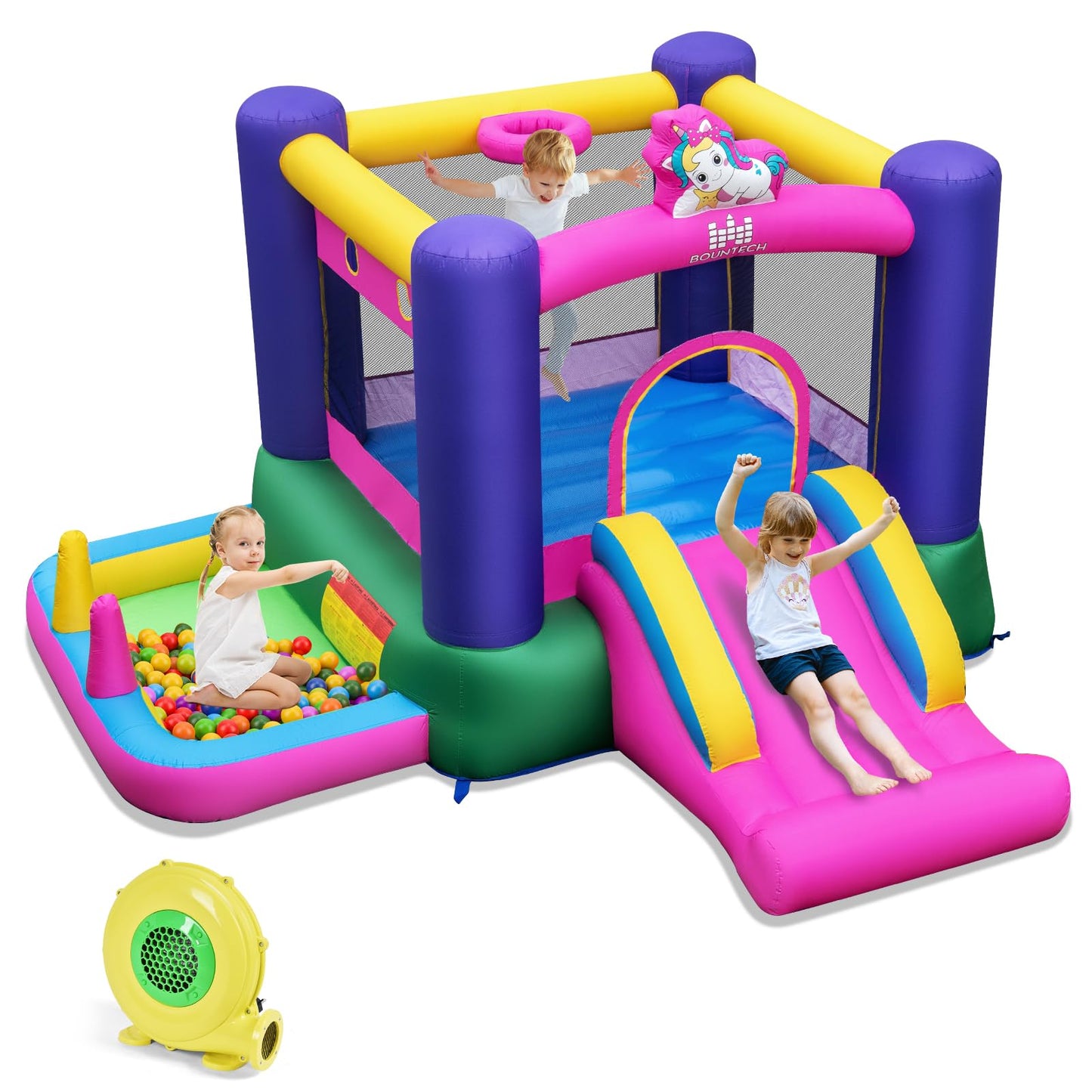Inflatable Bounce House | Kids Garden Castle with Slide & Ball Pit 🏰