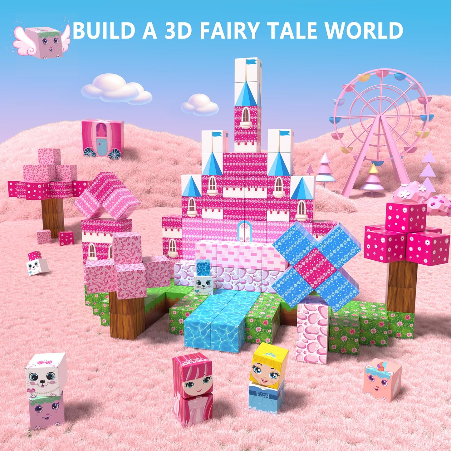 🏗️ Minecraft‑Style Pixel World | 3D Magnetic Blocks Building Set