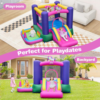 Inflatable Bounce House | Kids Garden Castle with Slide & Ball Pit 🏰