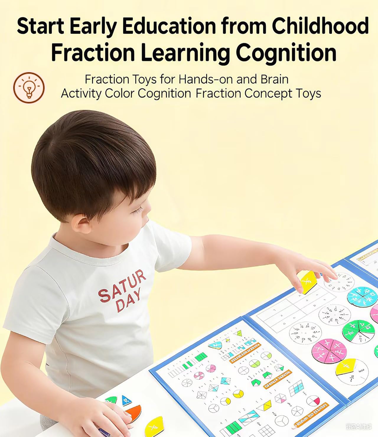Montessori Magnetic Fraction Book | Visual Math Learning Toy 🧮