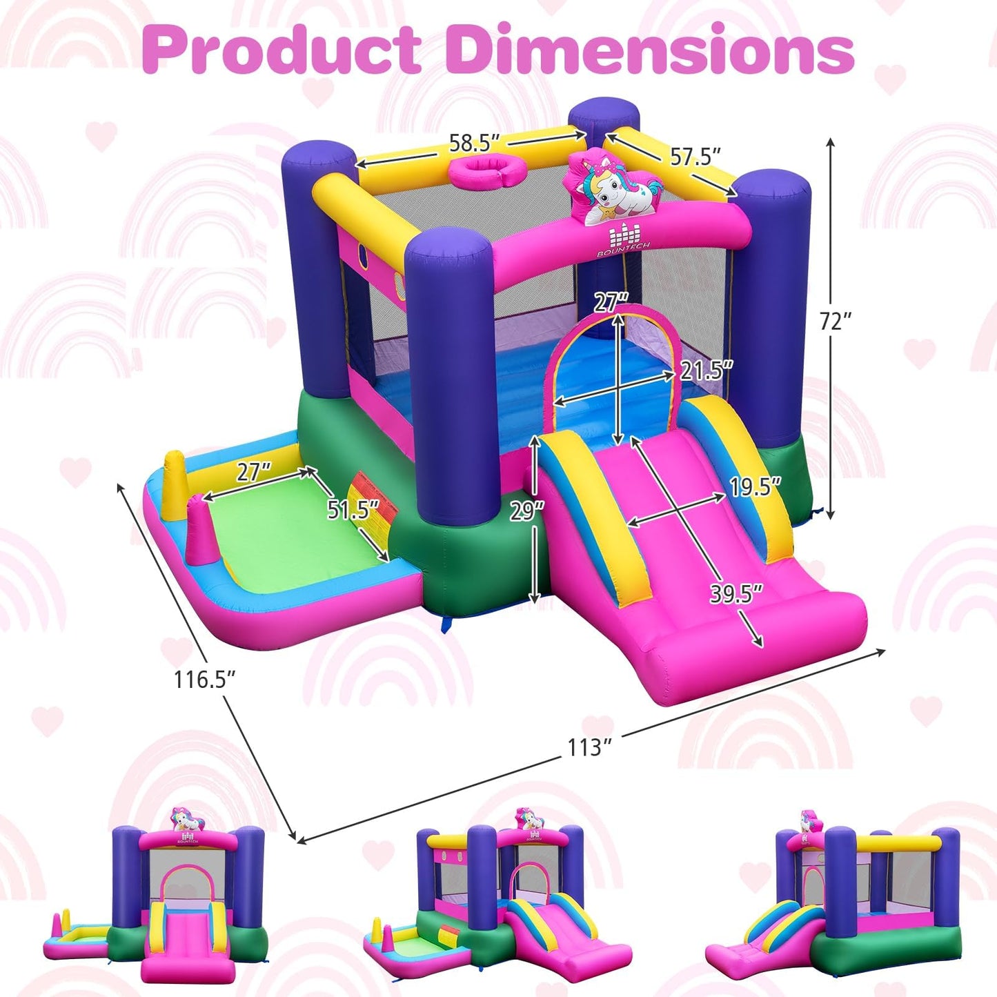 Inflatable Bounce House | Kids Garden Castle with Slide & Ball Pit 🏰