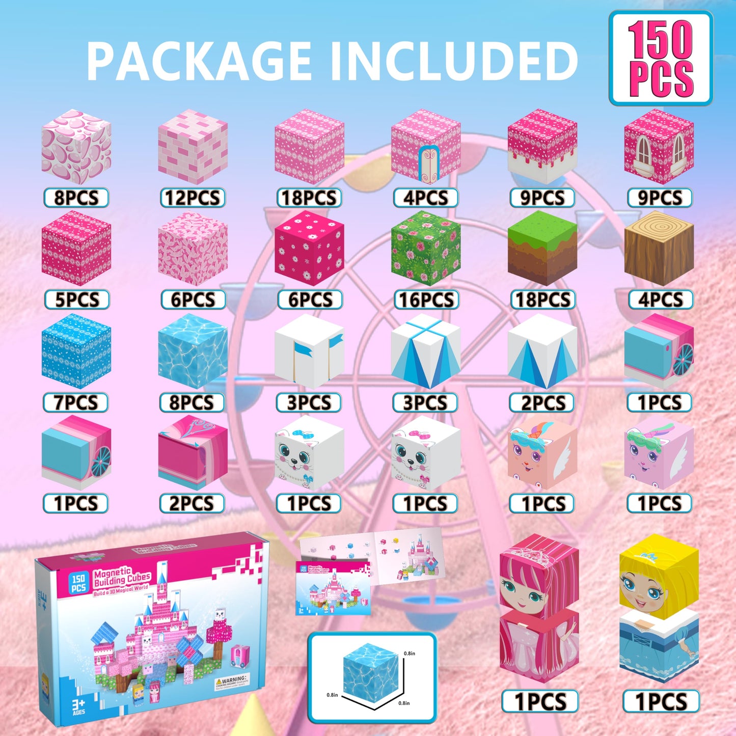 Pixel World Magnetic Blocks | 3D Building Set (Minecraft Style) 🧱