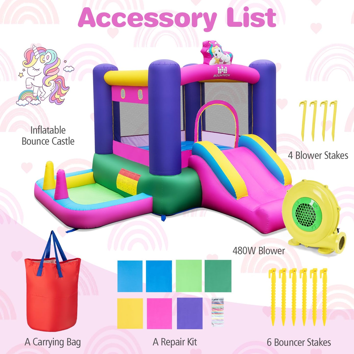 Inflatable Bounce House | Kids Garden Castle with Slide & Ball Pit 🏰