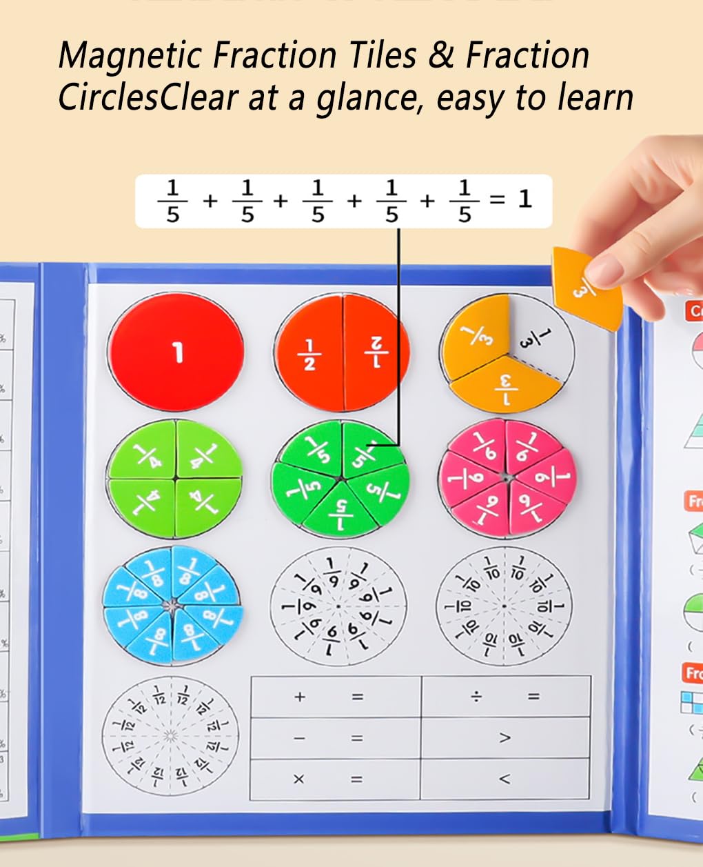 Montessori Magnetic Fraction Book | Visual Math Learning Toy 🧮