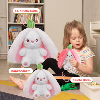 Hide-and-Seek Bunny | Reversible Fruit & Rabbit Plushie 🍓🐰