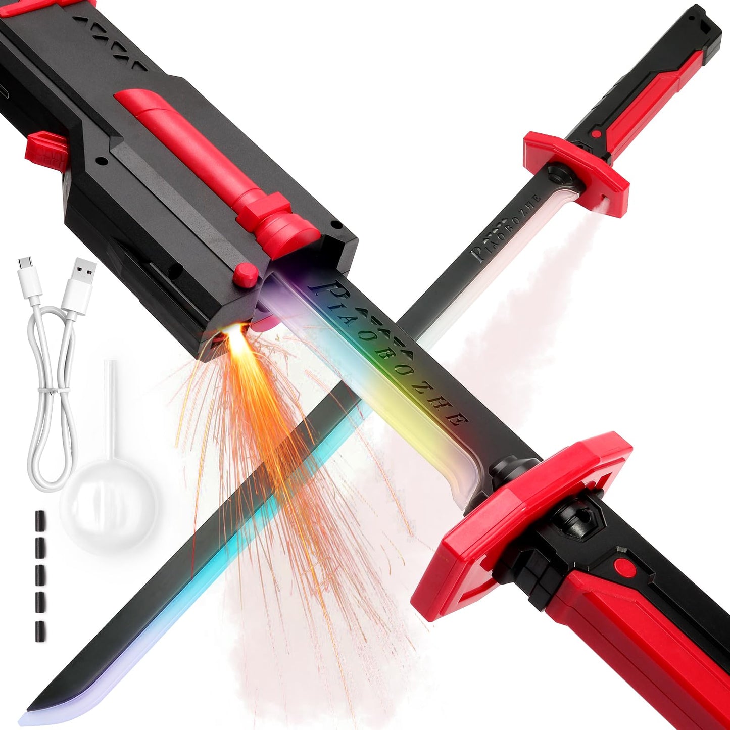 Cyberpunk Spark Blade | RGB LED Mist Sword with Sound FX ⚔️
