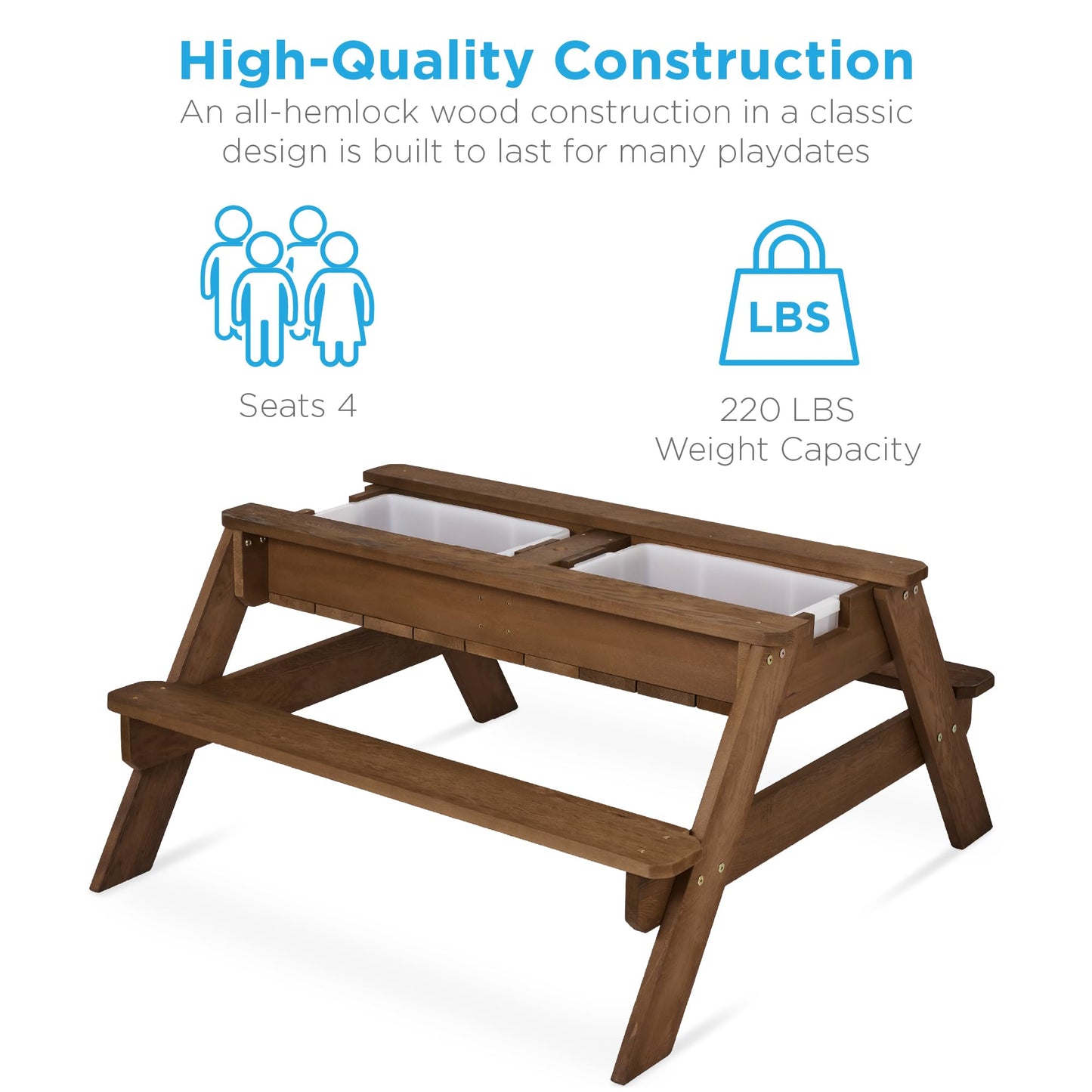 3-in-1 Kids Garden Table - Convertible Sand & Water Station ⛱️🌊