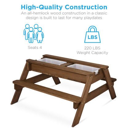 3-in-1 Kids Garden Table - Convertible Sand & Water Station ⛱️🌊
