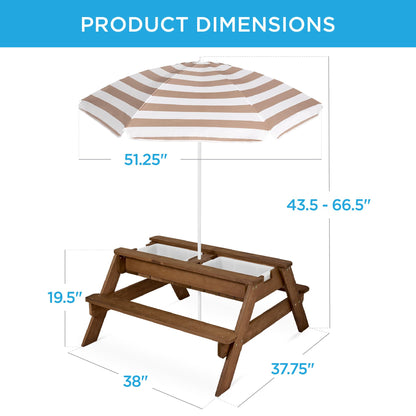 3-in-1 Kids Garden Table - Convertible Sand & Water Station ⛱️🌊