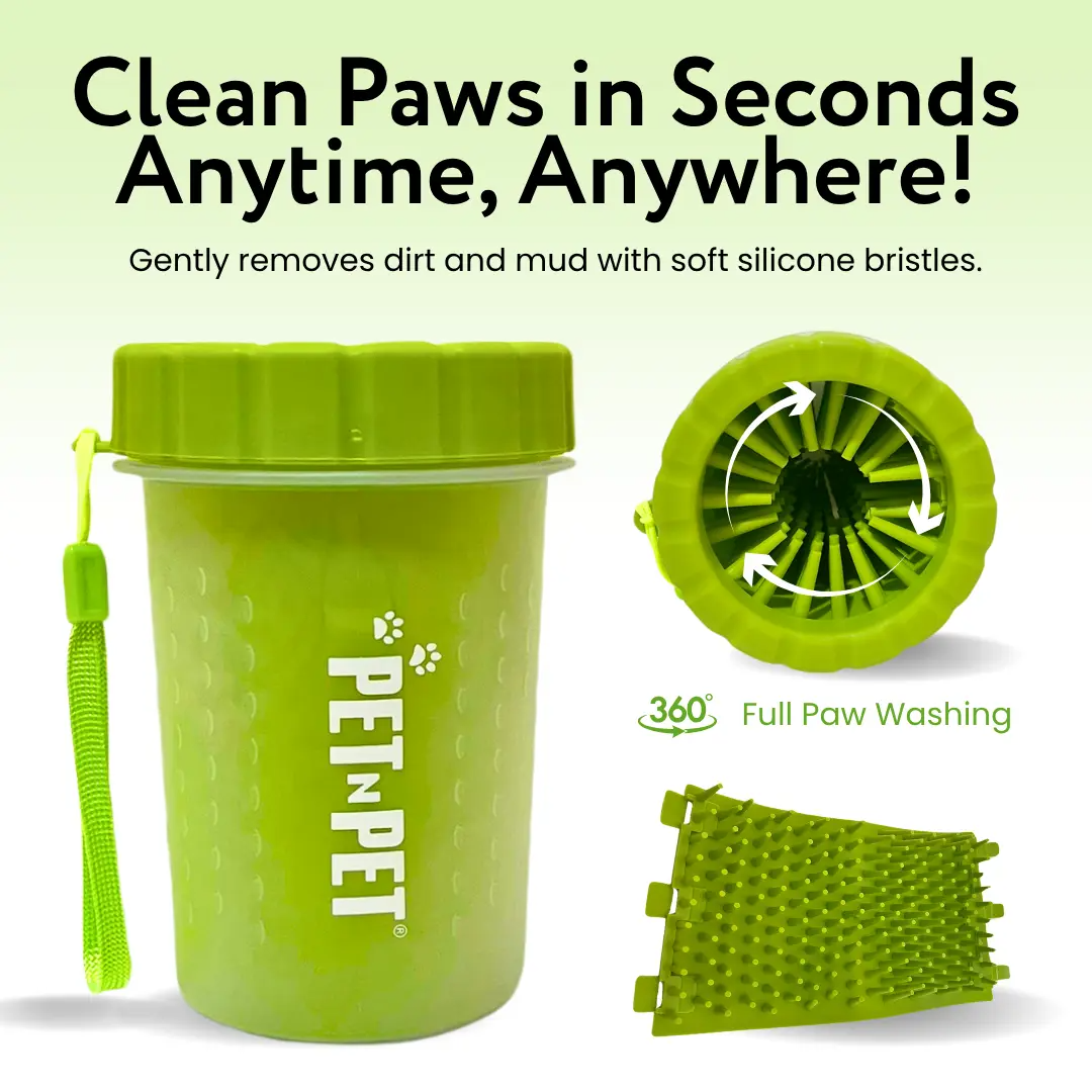 Portable Dog Paw Washer and Cleaner, Muddy Paws Easy Cleaning Cup - Green