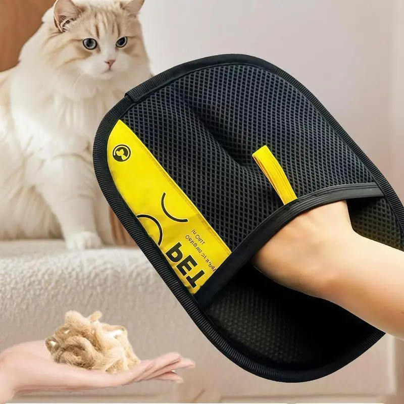 Pet Hair Remover Gloves-Electrostatic Two, Way!Brush, Reusable Cat & Dog Fur Cleaner