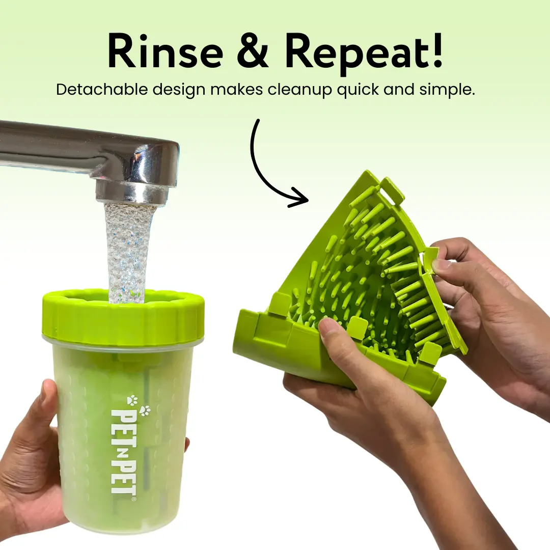 Portable Dog Paw Washer and Cleaner, Muddy Paws Easy Cleaning Cup - Green