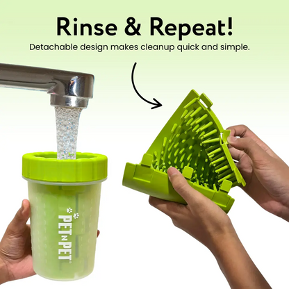Portable Dog Paw Washer and Cleaner, Muddy Paws Easy Cleaning Cup - Green