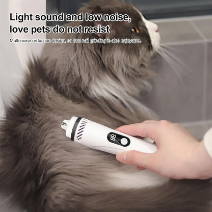 Electric pet nail grinder, USB charging, with LED light, vacuum nail trimmer, suitable for cats and dogs, pet home safety beauty tools