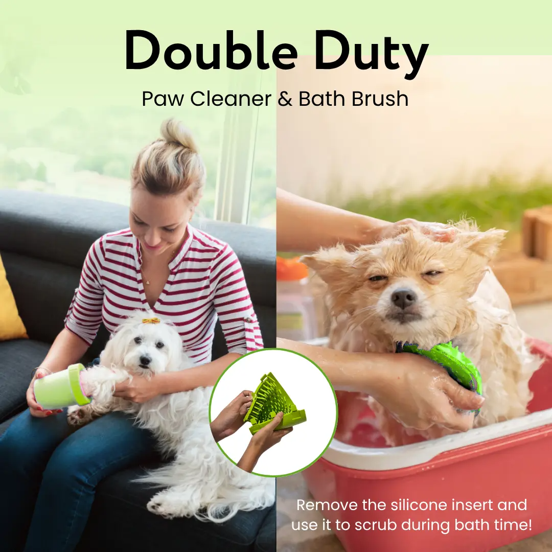 Portable Dog Paw Washer and Cleaner, Muddy Paws Easy Cleaning Cup - Green