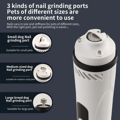 Electric pet nail grinder, USB charging, with LED light, vacuum nail trimmer, suitable for cats and dogs, pet home safety beauty tools