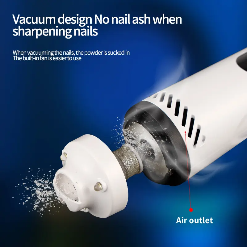Electric pet nail grinder, USB charging, with LED light, vacuum nail trimmer, suitable for cats and dogs, pet home safety beauty tools