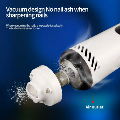Electric pet nail grinder, USB charging, with LED light, vacuum nail trimmer, suitable for cats and dogs, pet home safety beauty tools