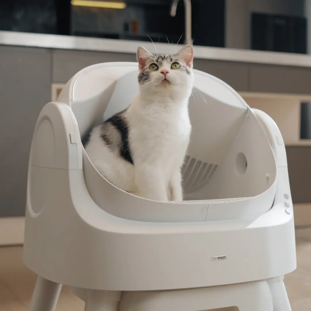 Open-Top Odor-Free Waste Disposal Self-Cleaning Cat Litter Box