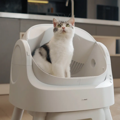 Open-Top Odor-Free Waste Disposal Self-Cleaning Cat Litter Box