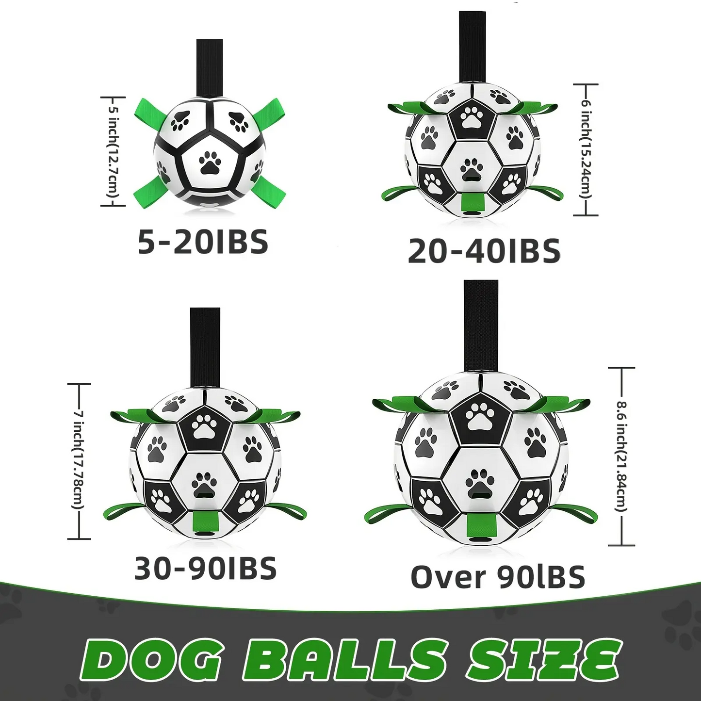 Durable Dog Soccer Ball Interactive Training Ball with 9 Grab Tabs