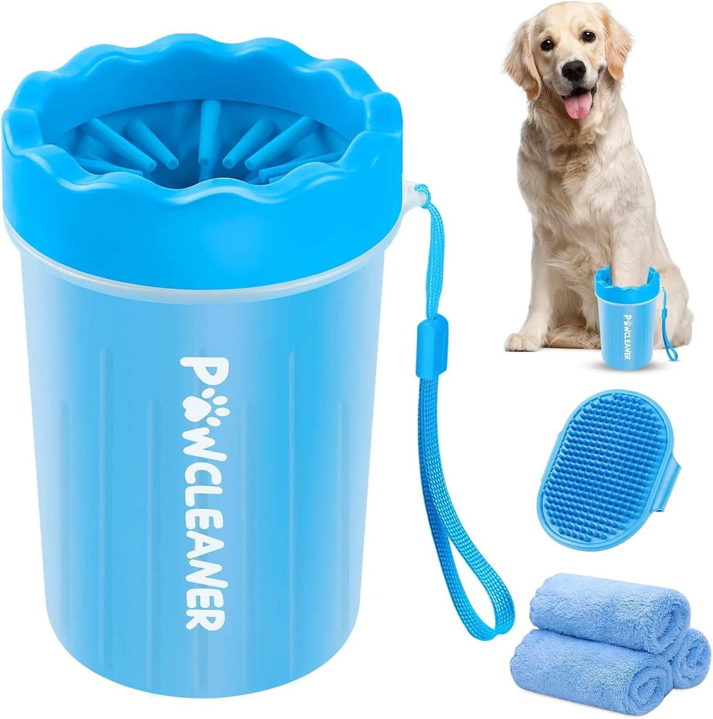 Dog Paw Cleaner, Washer, Pet Foot Cleaner for Small, Medium, Large Breed Dogs/Cats (with 3 absorbent towels)