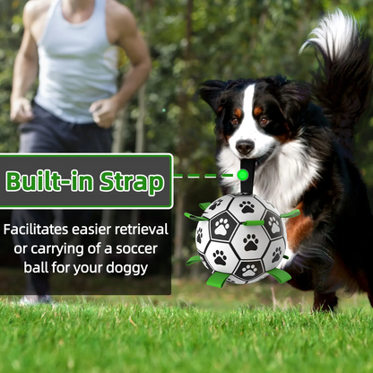 Durable Dog Soccer Ball Interactive Training Ball with 9 Grab Tabs